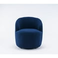 thumbnail image 2 of Xukmct Fabric Armchair Club Chair with Metal Base, Swivel Accent Chair for Home, Office, Living Room, Bedroom, Dark Blue, 2 of 8