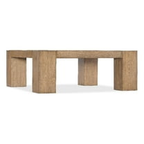 Bowery Hill Contemporary Square Cocktail Table in Brown Wood