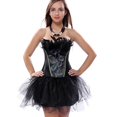 thumbnail image 2 of Tiweut Womens Style Underbust Corset with Metal Leather Styling Gothic Waist Training Tops,E-Black,L, 2 of 7