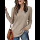 thumbnail image 1 of Blusas de Larga para Mujer, Camisas con Cuello en V, Suéteres Tipo Túnica Ligeros, Moda Caqui XXL, 1 of 9