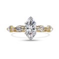 thumbnail image 2 of IGI Certified Lab Grown Diamond Ring | Center 10x5mm Marquise Cut Solitaire Engagement Promise Rings For Women In 18k Solid Yellow Gold | F-G, VS-SI Quality (1.25 Ctw) Ring Size-5, 2 of 7