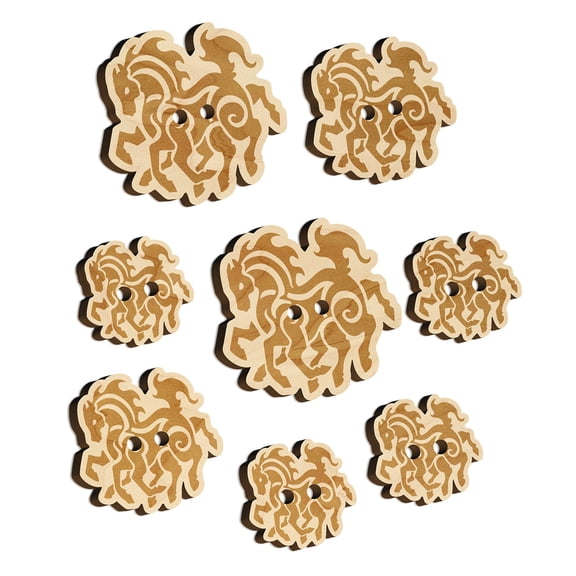 Sleipnir Norse Mythology Eight Legged Horse Wood Buttons for Crochet Knitting Sewing DIY Craft - 1.00 Inch Medium (7pcs)