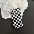 thumbnail image 3 of Black White  Checkered Case for iPhone 15 Pro Max,Classic Aesthetic Retro Checkerboard Slim Shockproof Glossy Funda Para Women Men Girls Cover(iPhone 15promax 6.7"), 3 of 9