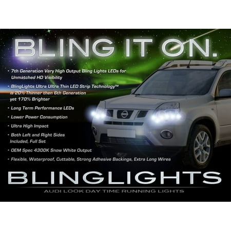 Nissan X-Trail LED DRL Head Lamps Strip Lights Kit Xtrail Day Time Running