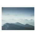 thumbnail image 1 of Mountain Cutting Board, Foggy Scenic Morning in Rock Mountain Region in Northern Hiking Climbing Ice Photo, Decorative Tempered Glass Cutting and Serving Board, Large Size, Pale Blue, by Ambesonne, 1 of 1