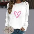 thumbnail image 1 of Meichang Chandail pour Femmes Col Rond Manches Longues Coupe Ample chandail Mode Imprimé Cœur Chandails Sans Capuche Chandails Confortables, 1 of 4