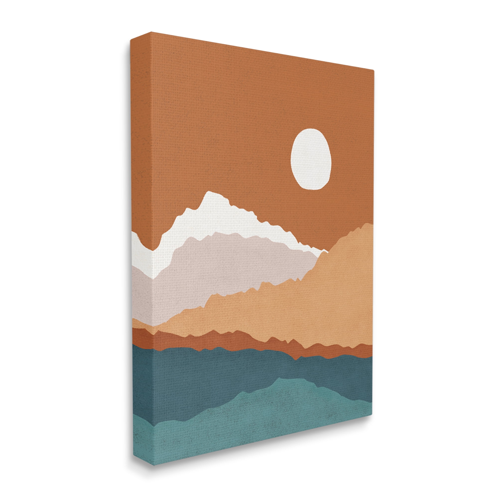 Stupell Industries Abstract Mountain Peaks Round Moon Nature Scene Graphic Art Gallery Wrapped Canvas Print Wall Art, Design by JJ Design House LLC