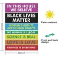 thumbnail image 2 of Gay Pride Garden Flag 28x40 Inch for in This House We Believe Science Is Real Black Lives Matter Double Sided Vertical Burlap Flag for Outdoor Decorations, 2 of 6