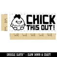 thumbnail image 2 of Check This Out Baby Chicken Teacher Student School Self-Inking Rubber Stamp Ink Stamper - Orange Ink - Large 2-3/4 Inch, 2 of 7