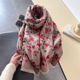 thumbnail image 3 of Nueva bufanda larga gruesa y cálida de doble cara para invierno con estampado de flores para mujer, bufandas con borlas, chal elegante para regalo de mamá, imitación de cachemira, 3 of 4