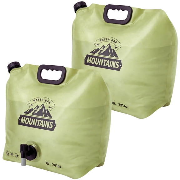 2 pack Collapsible Camping Water Container - 2.1 Gallon Portable Water Jug with Spout for Outdoor Hiking