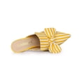 thumbnail image 4 of BLISSFUL STEP Women's Stiletto Heel Mules Pointed Toe Stripe Bow Slip-On Dress Shoes Yellow 11, 4 of 8