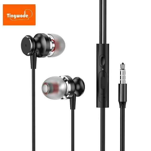 Clearance Under 5$! Wired Earbuds 3.5MM Noise-cancelling Headphones with High Sound Quality 1.2 Meter Braided Cord Headset for MP3 CD Player Music Phone Computer Laptop PC Tablet