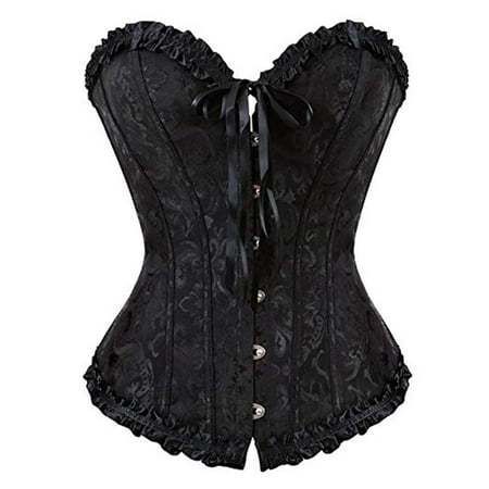 - Women's Strapless Corset Top Waist Cincher Lace up Bustier Overbust Body Shapewear