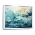thumbnail image 2 of Designart "Teal Yellow Ocean Charm Pastoral III" Modern Floater Framed Canvas Print, 2 of 7