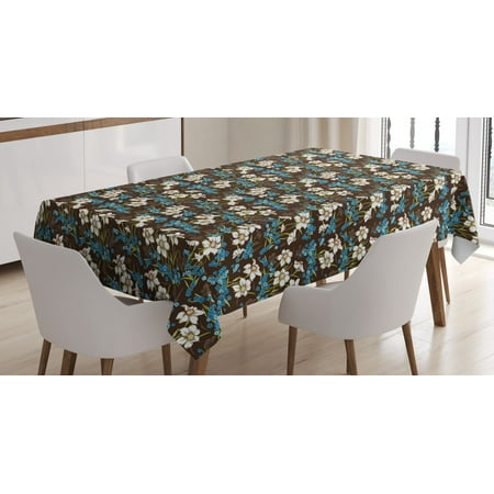 

Brown and Blue Tablecloth Daffodils Cornflowers Pattern Nature Inspired Floral Bouquet Design Rectangular Table Cover for Dining Room Kitchen 60 X 90 Inches Brown Blue Green by Ambesonne