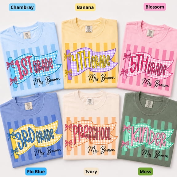 Custom Teacher Team Comfort Colors Shirt, Personalized Staff Tee, School Team Shirt, Grade Level Teacher Group Shirt, Back To School Outfit