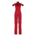 thumbnail image 2 of inlzdz Women's Rumba Latin Dance Rhinestones Sleeveless Tassel Jumpsuit Rompers Red M, 2 of 7
