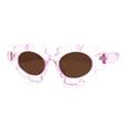 thumbnail image 3 of Womens Tropical Monstera Foliage Leaf Mod Cat Eye Sunglasses Pink Brown, 3 of 4