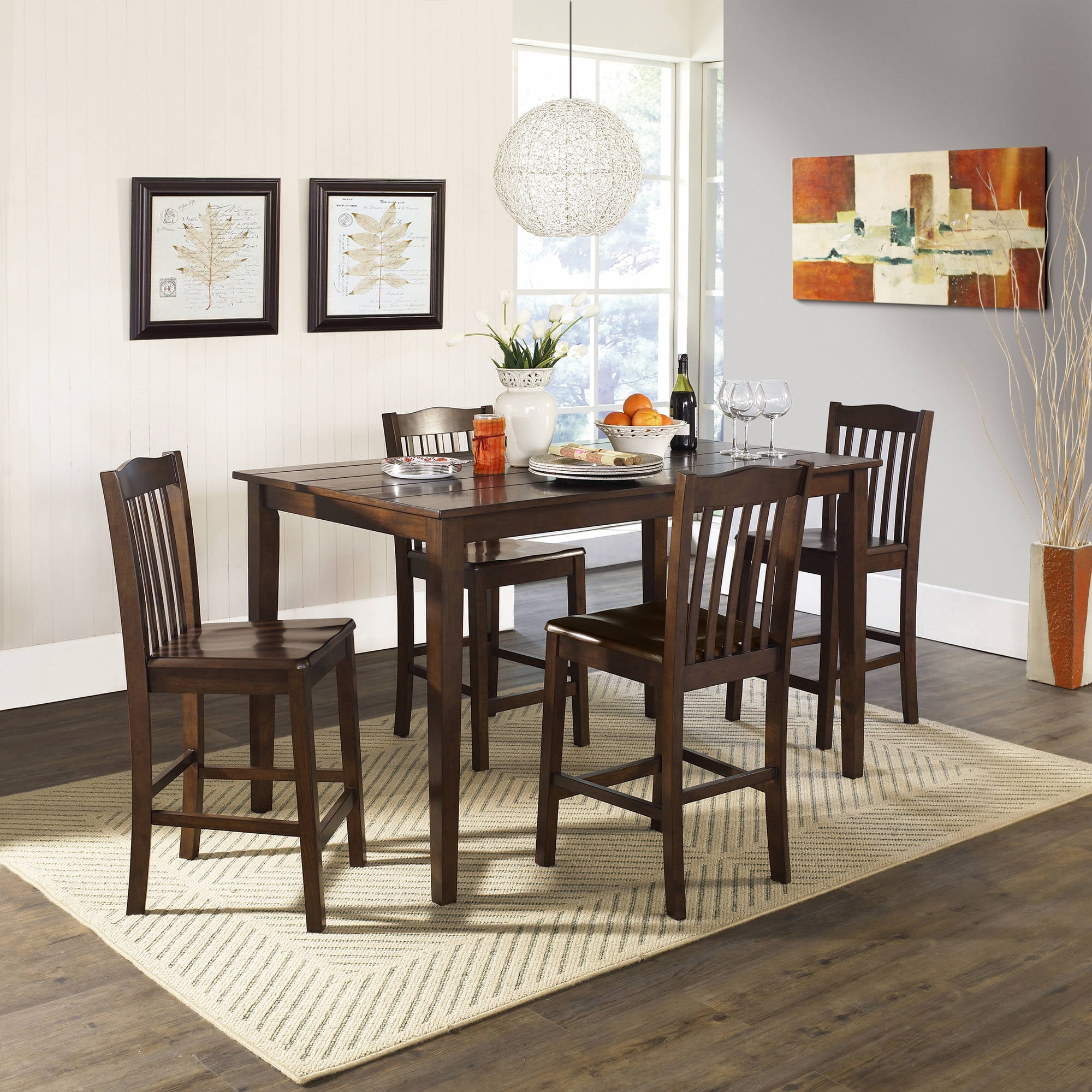 Metropolitan Counter Height 5 Piece Dining Set Black Walmartcom