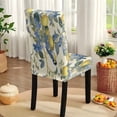 thumbnail image 5 of TSOVTHRID Lemon Floral Bird Print 7-Piece Tablecloth and Chair Covers Set, Stretchable Washable Spandex Table Cloth with Dinning Chair Cover for Home, Hotel, Banquet, Wedding, Party Decor, 5 of 6