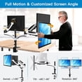 thumbnail image 3 of Dual Monitor Stand, Fits Two 13 to 27" Flat, Double Gas Spring Arm Desk Monitor Mount Bracket, Max 100x100 Holds up to 17.6lbs, 3 of 7