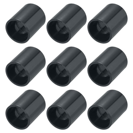 Uxcell 9-Pack 1 Inch PVC Pipe Fitting Pipe Coupling Adapter Sch40 Slip Socket Connectors for Industrial Use [Socket x Socket Dark Gray]
