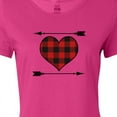 thumbnail image 4 of Inktastic Buffalo Plaid Valentines Day Heart Women's T-Shirt, 4 of 5