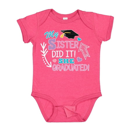 

Inktastic My Sister Graduated with Cap and Arrows Gift Baby Girl Bodysuit