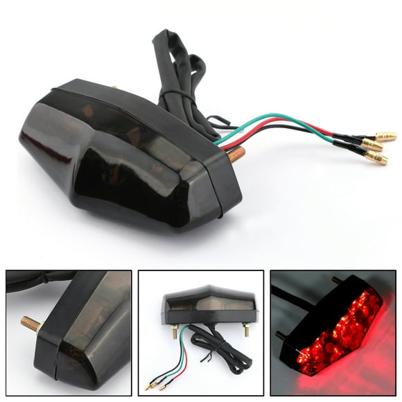 ABS Motorcycle LED Smoke 12V Brake Stop Running Rear Tail Light Lamp Universal