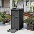 thumbnail image 6 of Uforic 31 Gallon Large Outdoor Trash Bin, Waterproof Resin Garbage Can with Lid & Drip Tray, Waste Container,for Porch, Backyard, Black, 6 of 9