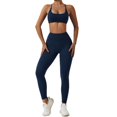 thumbnail image 1 of Conjuntos de entrenamiento for mujeres 2 piezas de talle alto sin costuras con sujetador deportivo acolchado conjuntos de ropa de gimnasio, 1 of 7