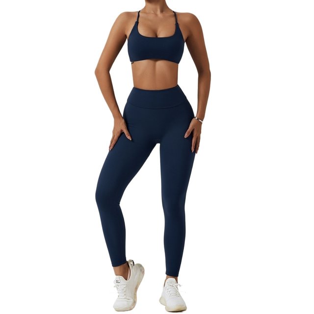 Conjuntos de entrenamiento for mujeres 2 piezas de talle alto sin costuras con sujetador deportivo acolchado conjuntos de ropa de gimnasio
