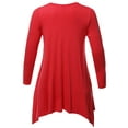 thumbnail image 2 of FashionOutfit Women's Casual Asymmetric Hem Long Sleeves Tunic Top - MADE in USA, 2 of 4