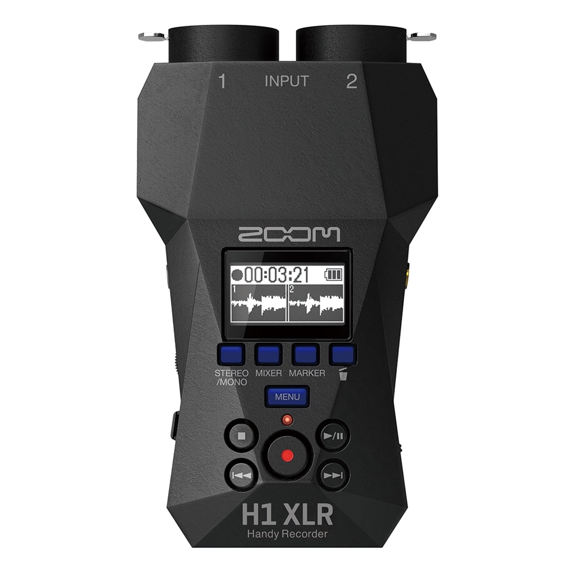 Zoom H1 XLR 32-Bit Float Handy Recorder, Bundle with 64GB UHS-I microSDXC Memory Card with SD Adapter, Wireless Lavalier Mic, 4x AA NiMH Batteries, and 4-Bay Charger