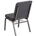 thumbnail image 4 of 4 Pk. 18.5''W Dark Gray Fabric Church Chair, Book Rack - Silver Vein Frame, 4 of 7