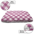 thumbnail image 3 of Abstract Pet Bed, Geometric Diagonal in Pastel Color Girls Style Checked Design, Chew Resistant Pad for Dogs and Cats Cushion with Removable Cover, 24" x 39", Fuchsia Pale Pink White, by Ambesonne, 3 of 4