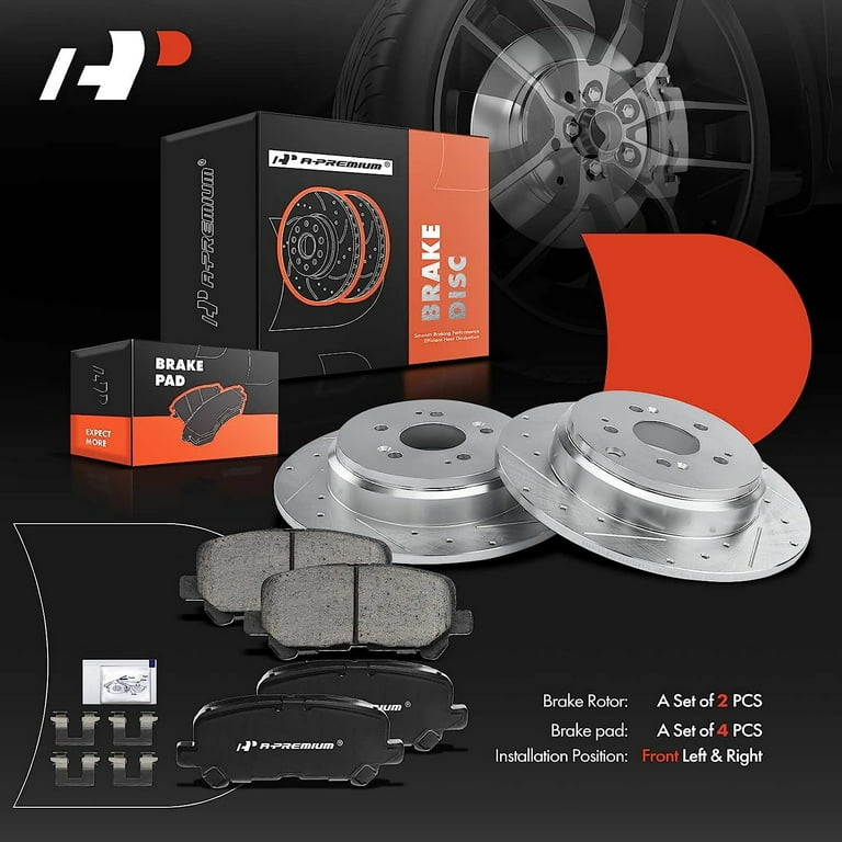 A-Premium 12.99 inch(330 mm) Rear Drilled and Slotted Disc Brake