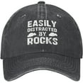 thumbnail image 1 of Easily Distracted by Rocks Hat for Men Women Funny Dad Tracker Hat Baseball Cap, 1 of 8