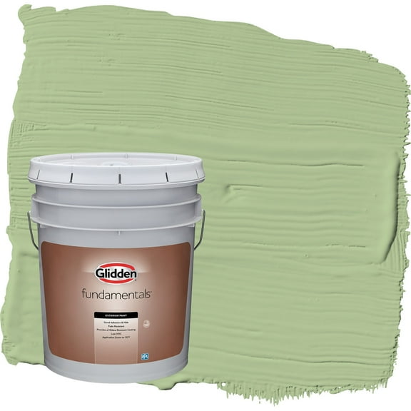 Glidden Fundamentals Harmonious / Green Satin Exterior Paint, 5 Gallon