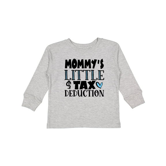 Inktastic Mommy's Little Tax Deduction Blue Hearts Boys or Girls Long Sleeve Toddler T-Shirt