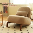 thumbnail image 4 of S-HOME Velvet Accent Chair with Solid Wood Legs, Comfy Armless Design Ideal for Living Room and Cozy Bedroom Decor, 4 of 13