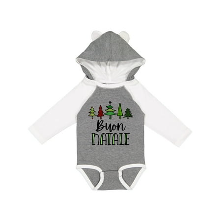 

Inktastic Buon Natale Festive Christmas Trees Gift Baby Boy or Baby Girl Long Sleeve Bodysuit