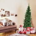 thumbnail image 4 of Gymax 5ft LED Pre-lit Half Christmas Tree PVC Artificial Tree w/ 8 Flash Modes 250 Lights, 4 of 10