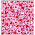 thumbnail image 6 of Pink Heart Shower Curtain Valentines Romantic Love Heart Cute Bathroom Accessories, Geometric Heart Design Happy Valentines Bathroom Decor Set with Hooks 72X72IN, 6 of 6