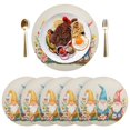 thumbnail image 5 of Ryvnso Cute Gnomes with Plants Round Plate Mats Dining Table Placemat Set of 4 for Holiday Decoration, 5 of 7