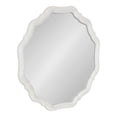 thumbnail image 1 of Kate and Laurel Ripling Traditional Round Scallop Framed Mirror, 26 Inch Diameter, White, Coastal Scalloped Rounded Bathroom Vanity Mirror or Fireplace Mantle Wall Decor, 1 of 8