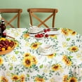 thumbnail image 2 of Oval Sunflower Tablecloth,Yellow Sunflower Fabric Tablecloth 60 x 120,Wrinkle Resistant and Washable Floral Table Cloths,Perfect for Kitchen Dinner,Family Gathering,Holiday Dining Room Table, 2 of 6