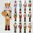 thumbnail image 4 of Opvise Nutcracker Soldier Pendant Wooden Nutcracker Hanging Ornament Painted Festive Decoration for Christmas Tree New Year Gifts Party Decor 36pcs, 4 of 8