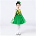 thumbnail image 5 of Levmjia 4-15 Years Girls Sunflower Sequin Tutu Dress Kids Mesh Halter Neck Costume Dance Performance Outfit Stage Wear Birthday Party Dress, 5 of 7